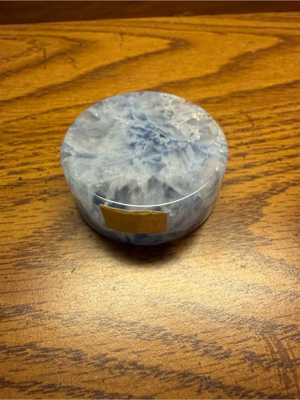 Source Unknown Blue and White Agate Geode Accent